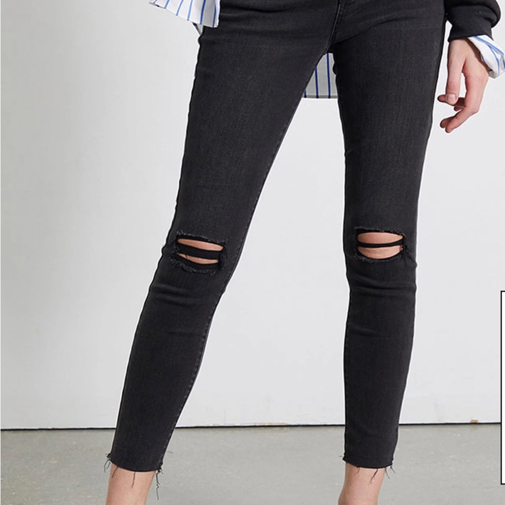 Black/Dark Gray Ripped Pacsun High Rise Jeggings